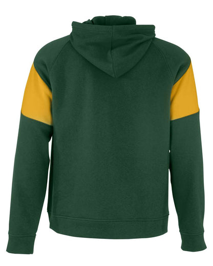Holloway Unisex Athletic Fleece Prospect Hooded Sweatshirt 229546 #color_Forest/ Light Gold