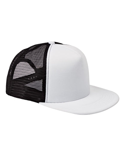 Big Accessories Foam Front Trucker Cap BX030 #color_White/ Black