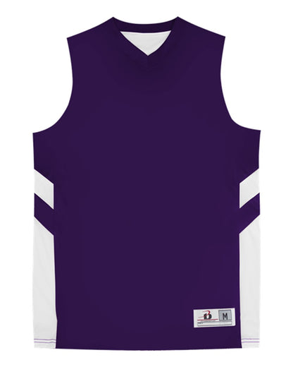 Badger Youth B-Pivot Rev. Tank Top 2566 #color_Purple/ White