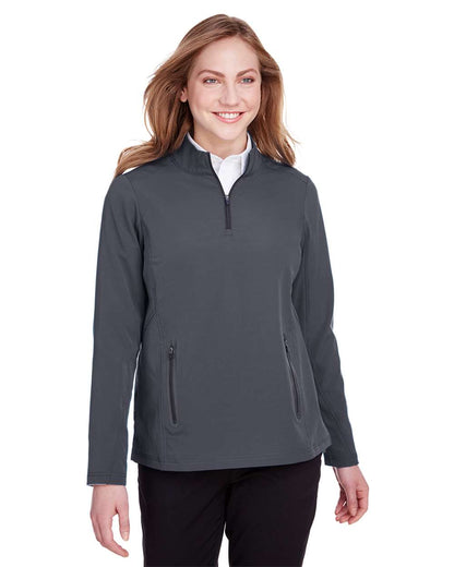 North End Women's Quest Stretch Quarter-Zip Pullover NE401W #colormdl_Carbon/ Black
