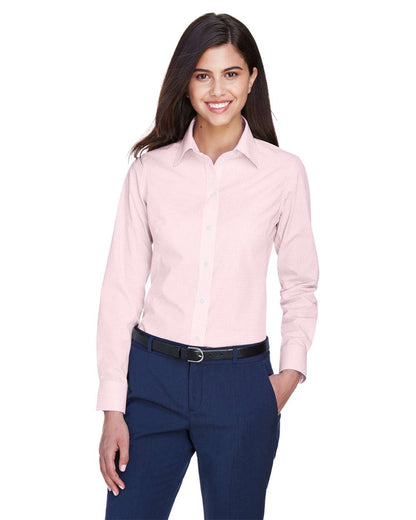 Devon & Jones Women's Crown Collection® Gingham Check Woven Dress Shirt D640W #colormdl_Pink