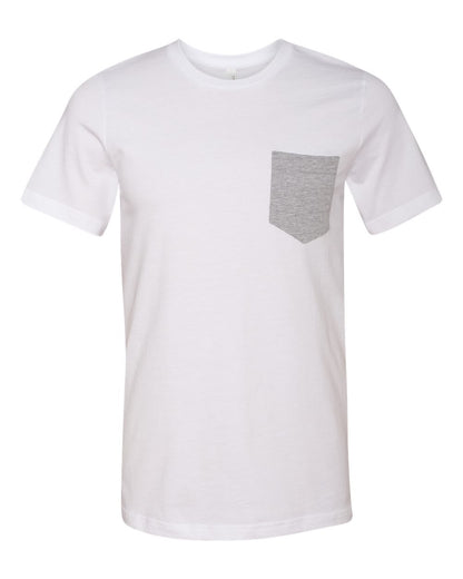 BELLA + CANVAS Jersey Pocket Tee 3021 #color_White/ Athletic Heather