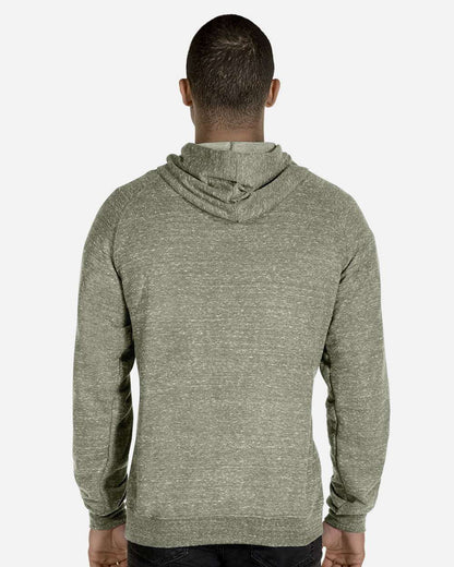 JERZEES Unisex Snow Heather French Terry Raglan Hooded Sweatshirt 90MR #colormdl_Military Green