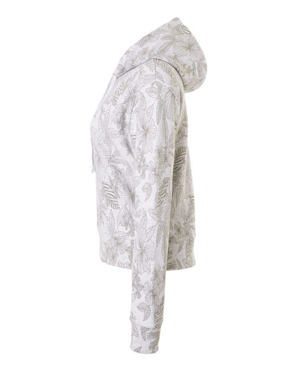 MV Sport Women's Maddie Floral Print Hooded Sweatshirt W24105 #color_Ash