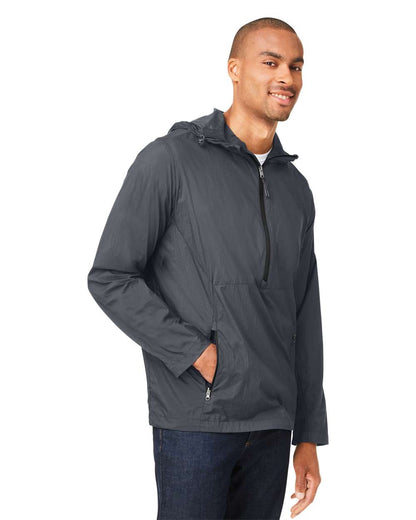 North End Men's Aura Lightweight Packable Anorak NE810 #colormdl_Carbon/ Black