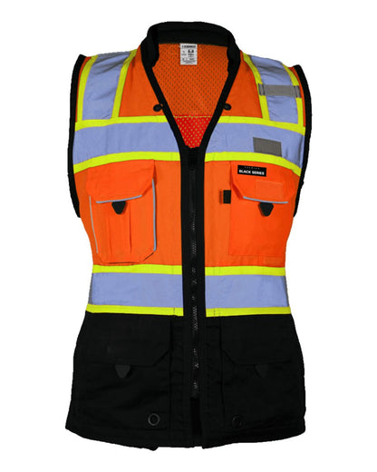 Kishigo Women's Premium Black Series® Heavy Duty Surveyors Vest S5021-5022 #color_Orange