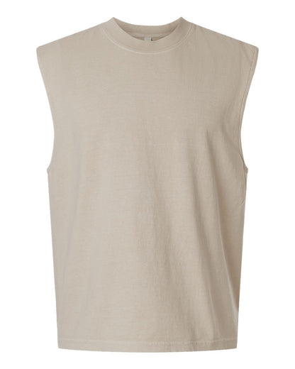 American Apparel Unisex Heavyweight Cotton Garment-Dyed Mid-Length Muscle Tee 207GD #color_Faded Bone