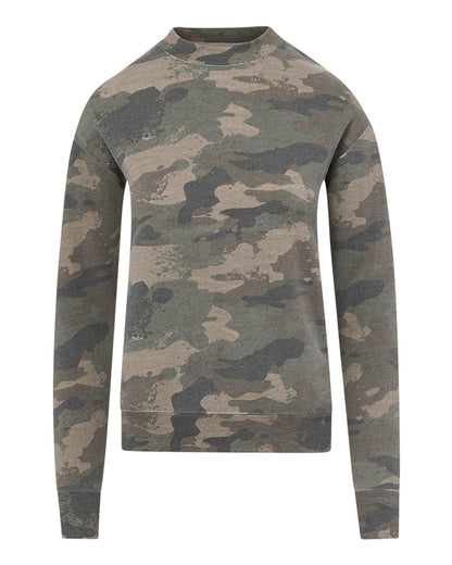 MV Sport Women's Raelynn Cloud Fleece Crewneck Sweatshirt W23140 #color_Faded Camo