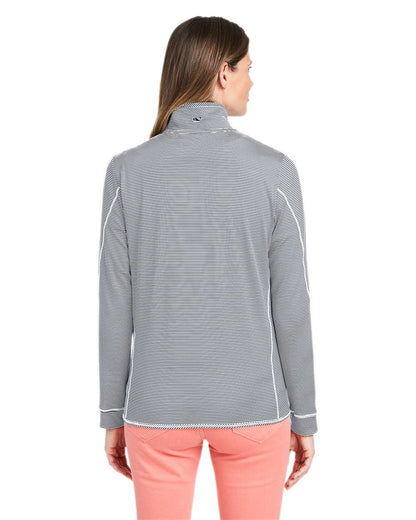 vineyard vines Women's Microstripe Sankaty Half-Zip Pullover K002521 #colormdl_Heather Grey