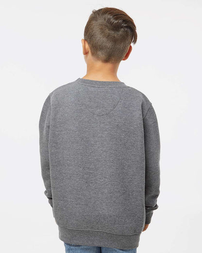 LAT Youth Elevated Fleece Crewneck Sweatshirt 2225 #colormdl_Granite Heather