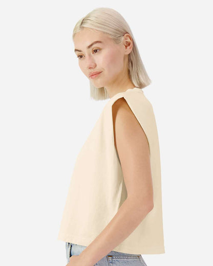 American Apparel Women's Garment-Dyed Heavyweight Muscle Tee 307GD #colormdl_Faded Cream