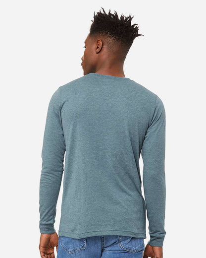BELLA + CANVAS Unisex Triblend Long Sleeve Tee 3513 #colormdl_Denim Triblend