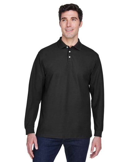 Devon & Jones Men's Pima Piqué Long Sleeve Polo D110 #colormdl_Black