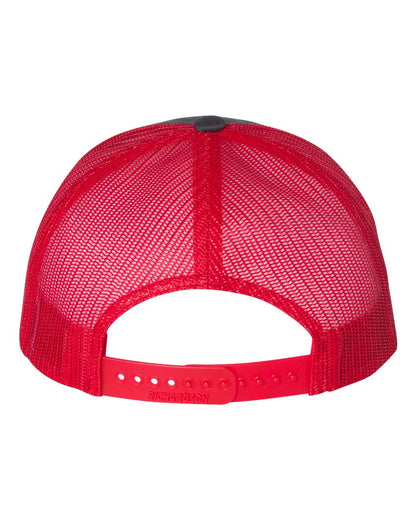 Richardson Low Pro Trucker Cap 115 #color_Charcoal/ Red