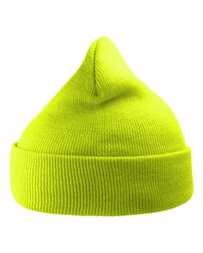 Atlantis Headwear Sustainable 12" Knit Beanie WIND #color_Yellow Fluorescent