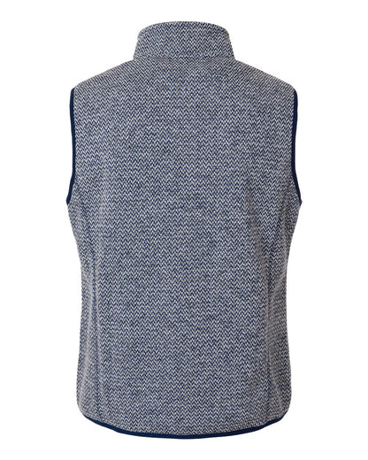 North End Women's Jasper Jacquard Fleece Vest NE731W #color_Classic Navy/ White