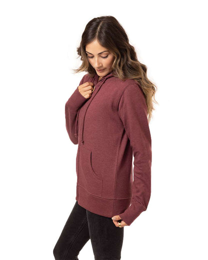 econscious Women's Heathered Full-Zip Hooded Sweatshirt EC4580 #colormdl_Berry