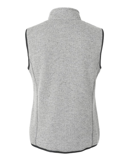 North End Women's Jasper Jacquard Fleece Vest NE731W #color_Grey/ White