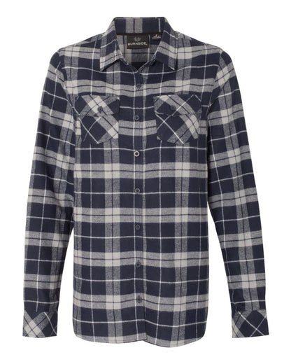 Burnside Women's Yarn-Dyed Long Sleeve Flannel Shirt 5210 #color_Navy/ Grey