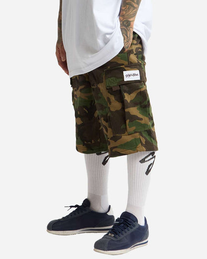 Shaka Wear Men's Fleece Cargo Shorts SHFCS #colormdl_Camo Green