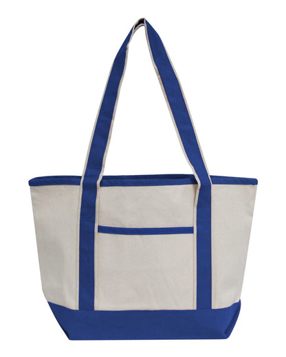 OAD Promotional Heavyweight Medium Beach Tote OAD102 #color_Natural/ Royal