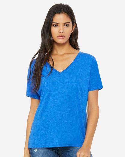 BELLA + CANVAS Women’s Slouchy V-Neck Tee 8815 #colormdl_True Royal Triblend