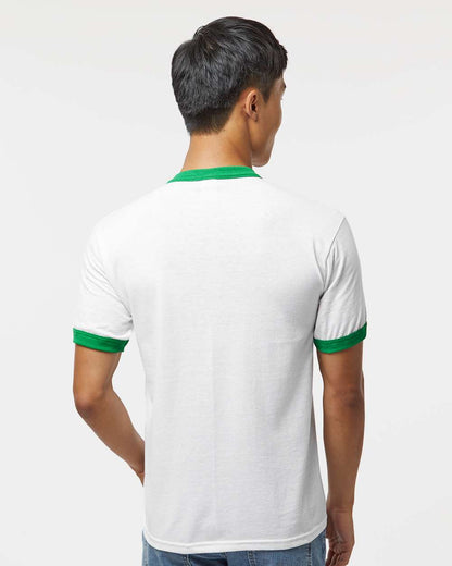 Augusta Sportswear 50/50 Ringer T-Shirt 710 #colormdl_White/ Kelly