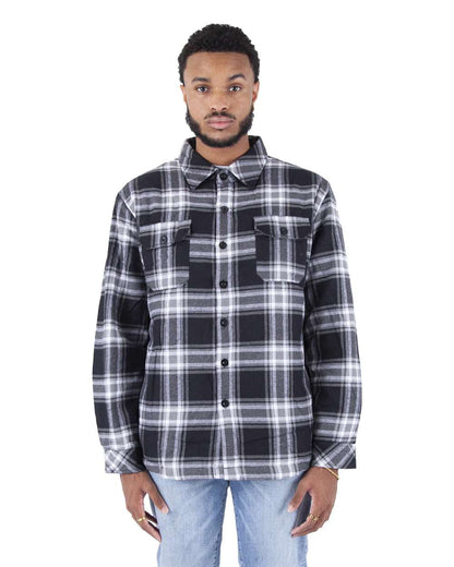 Shaka Wear Men's Plaid Flannel Jacket SHPFJ #colormdl_Black