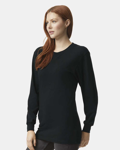 American Apparel Unisex Fine Jersey Long Sleeve Tee 2007 #colormdl_Black