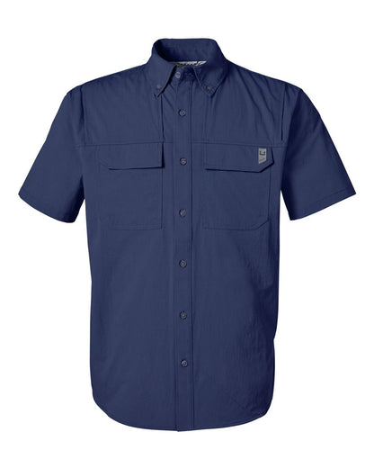 HUK Men's Creekbed Short Sleeve Shirt H150183 #color_Naval Academy