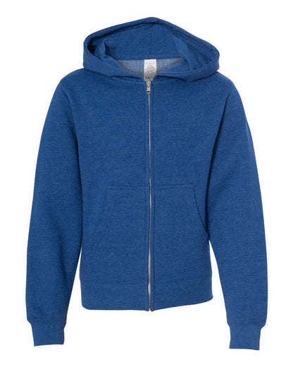 Independent Trading Co. Youth Midweight Full-Zip Hooded Sweatshirt SS4001YZ #color_Royal Heather