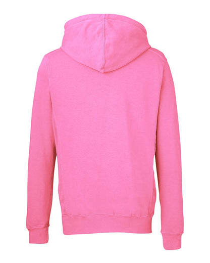 J. America Unisex Pigment-Dyed Fleece Hooded Sweatshirt 8730 #color_Paradise Pink