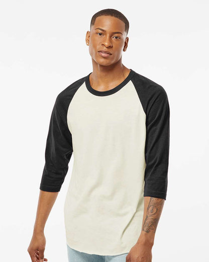 Tultex Fine Jersey Raglan T-Shirt 245 #colormdl_Vintage White/ Black