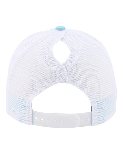 Infinity Her Women's Modern Trucker Cap CHARLIE #color_Light Blue/ White