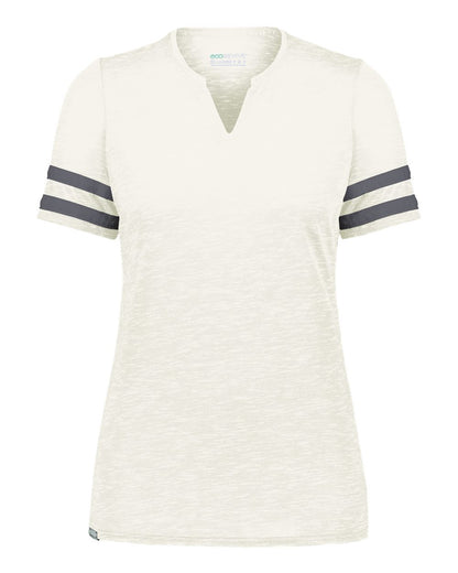 Holloway Women's Eco Revive™ Monterey V-Neck T-Shirt 223245 #color_Birch Heather/ Carbon Heather