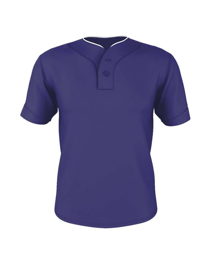 Alleson Athletic Two Button Mesh Baseball Jersey With Piping 52MTHJ #color_Purple/ White