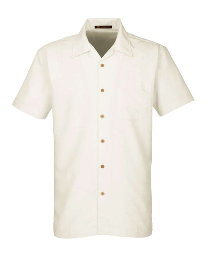 Harriton Men's Barbados Textured Camp Shirt M560 #color_Cream