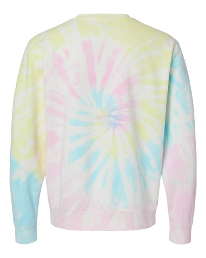 Independent Trading Co. Midweight Tie-Dyed Crewneck Sweatshirt PRM3500TD #color_Tie Dye Sunset Swirl