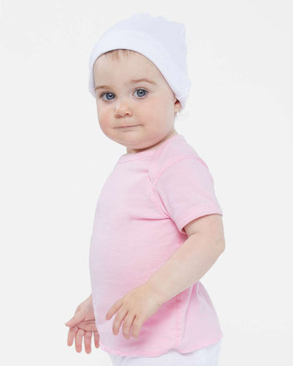 Rabbit Skins Infant Baby Rib Tee 3400 #colormdl_Pink