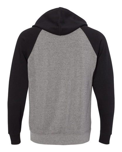 Independent Trading Co. Special Blend Raglan Hooded Sweatshirt PRM33SBP #color_Nickel Heather/ Black