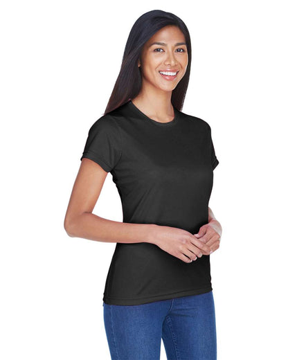 UltraClub Women's Cool & Dry Sport Performance Interlock T-shirt 8420L #colormdl_Black
