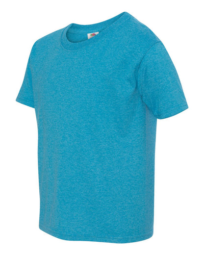 Fruit of the Loom HD Cotton Youth Short Sleeve T-Shirt 3930BR #color_Turquoise Heather