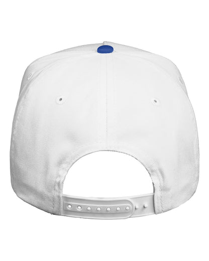 Valucap Five-Panel Twill Cap 8869 #color_White/ Royal