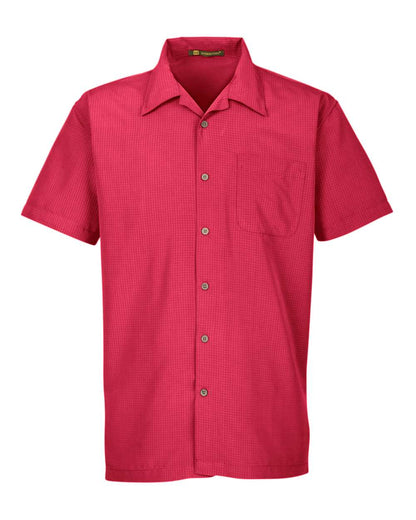 Harriton Men's Barbados Textured Camp Shirt M560 #color_Parrot Red