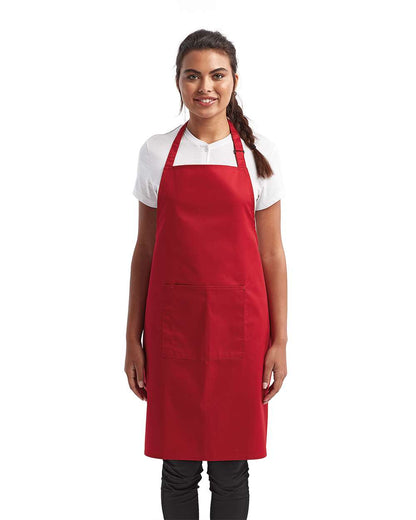 Artisan Collection by Reprime Recycled Pocket Bib Apron RP154 #colormdl_Red