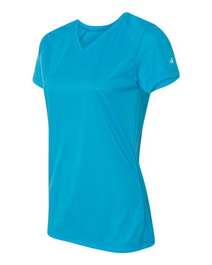 Badger Women’s B-Core V-Neck T-Shirt 4162 #color_Electric Blue