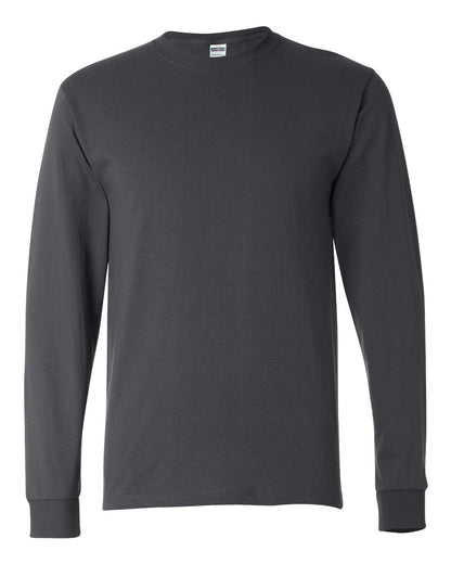 JERZEES Men's Dri-Power® Long Sleeve 50/50 T-Shirt 29LSR #color_Charcoal Grey