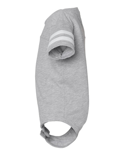 Rabbit Skins Infant Football Fine Jersey Bodysuit 4437 #color_Vintage Heather/ White