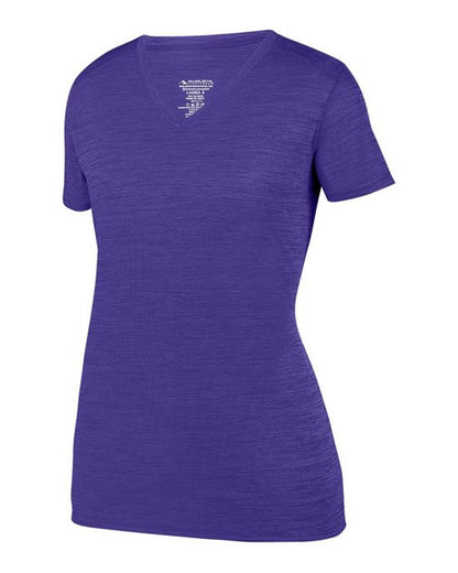 Augusta Sportswear Women's Shadow Tonal Heather Training V-Neck T-Shirt 2902 #color_Purple