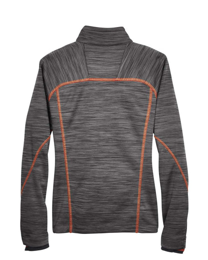 North End Women's Flux Mélange Bonded Fleece Jacket 78697 #color_Carbon/ Orange Soda